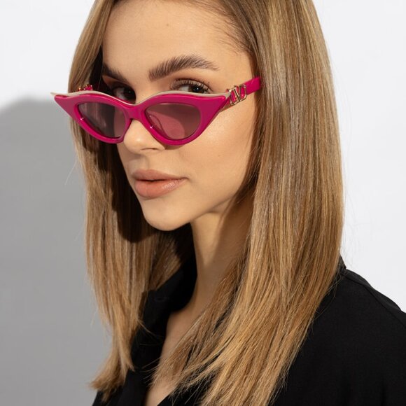 NEW VALENTINO V-GOLDCUT VLS-114D PINK WOMEN CAT EYE SUNGLASSES VALENTINO - Picture 3 of 11